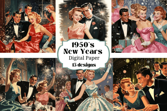 Download 1950's Near Year's Eve Party Backgrounds - Eve Collection