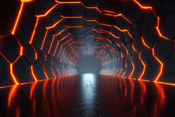 Download Futuristic Neon Tunnel Design - Design Collection