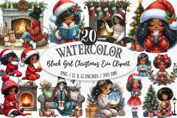 Download Black Girl Christmas Eve Clipart - Eve Collection