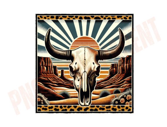 Download Vintage Western Cow Skull T-Shirt Design - Design Collection