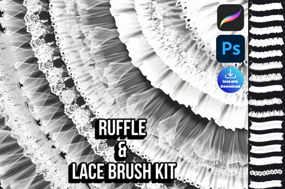 Download Procreate Photoshop Ruffle Lace Brush - Premium Resources
