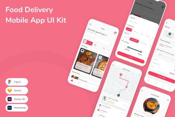 Download Food Delivery Mobile App UI Kit - App Collection