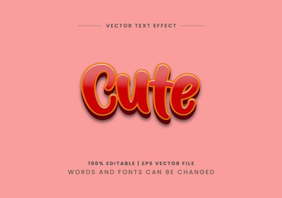 Download Cute 3d Text Effect Editable Design - Design Collection