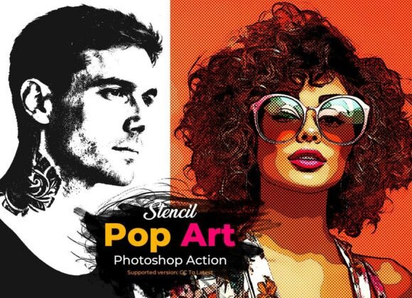 Download Stencil Pop Art Photoshop Action - Photoshop Collection