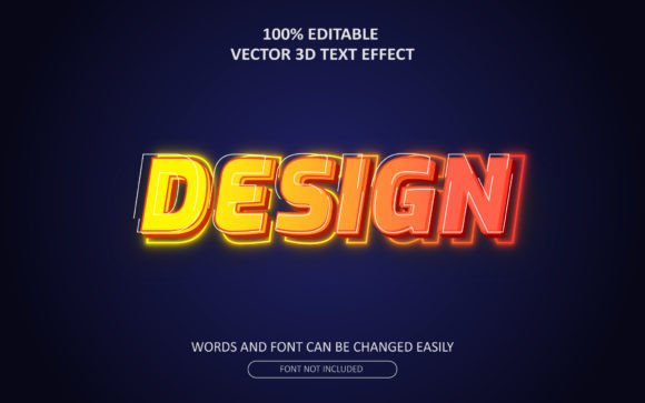 Download Editable Design Vector 3D Text Effect - Design Collection