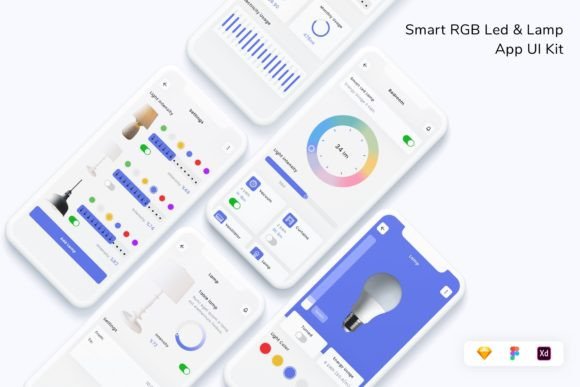 Download Smart RGB Led &amp; Lamp App UI Kit - App Collection
