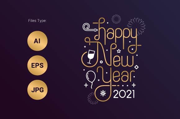 Download Happy New Year 2021 Lettering Typography - App Collection