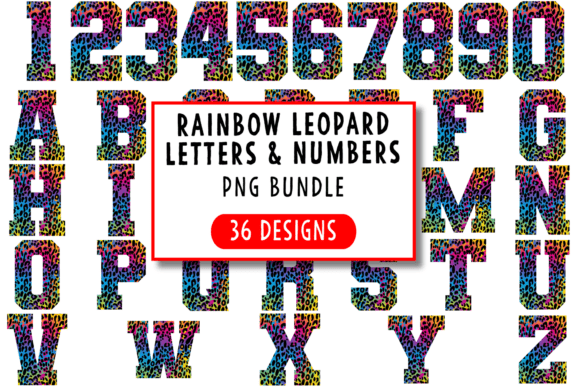 Download Rainbow Leopard Letters and Numbers PNG - Letter Collection