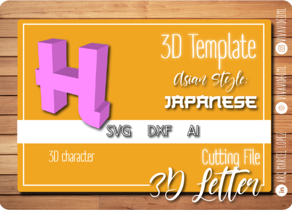Download 3D Letter Asian Style - H - Letter Collection
