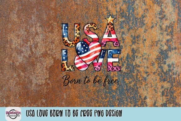 Download USA Love Born to Be Free PNG Design - Design Collection