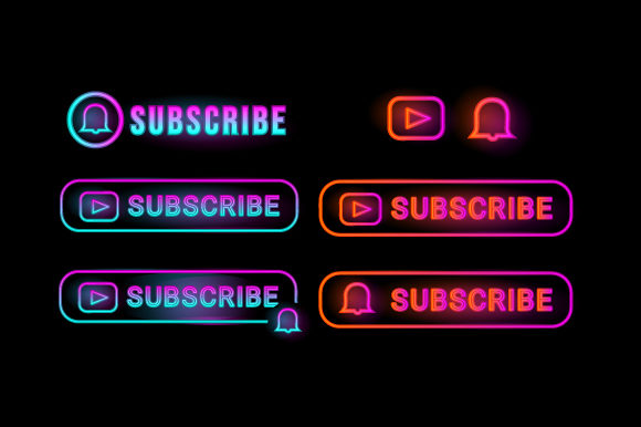 Download Neon Subscribe Button Design Collection - Design Collection