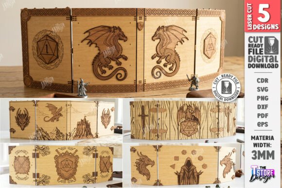 Download DM Screen Designs Laser Cut Bundle | CNC - Design Collection