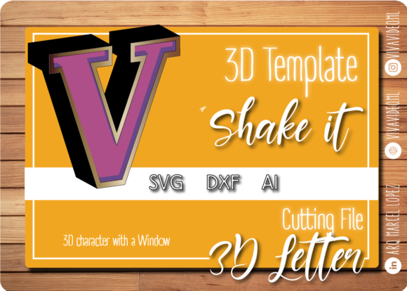 Download 3D Letter with Window: V - Letter Collection