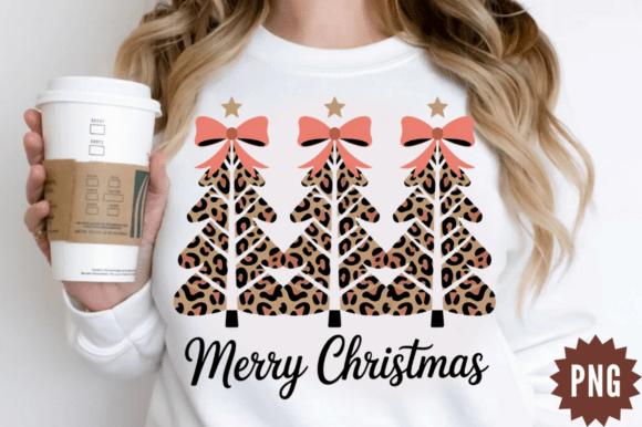 Download Preppy Leopard Xmas Tree PNG Design - Design Collection