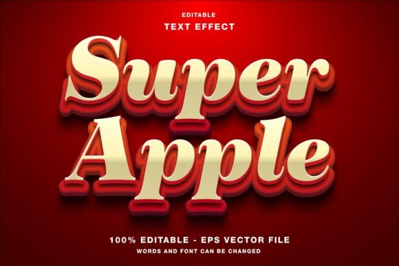 Download Super Apple 3D Editable Text Effect - App Collection